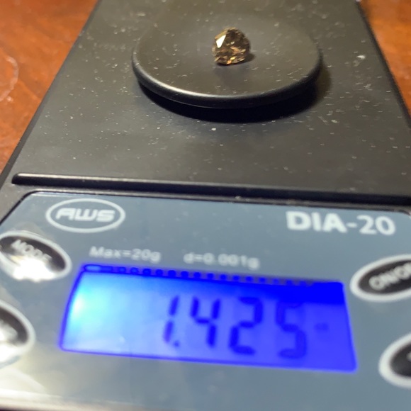 1.42ctw Sparkling genuine diamond champagne /pear - Picture 2 of 8